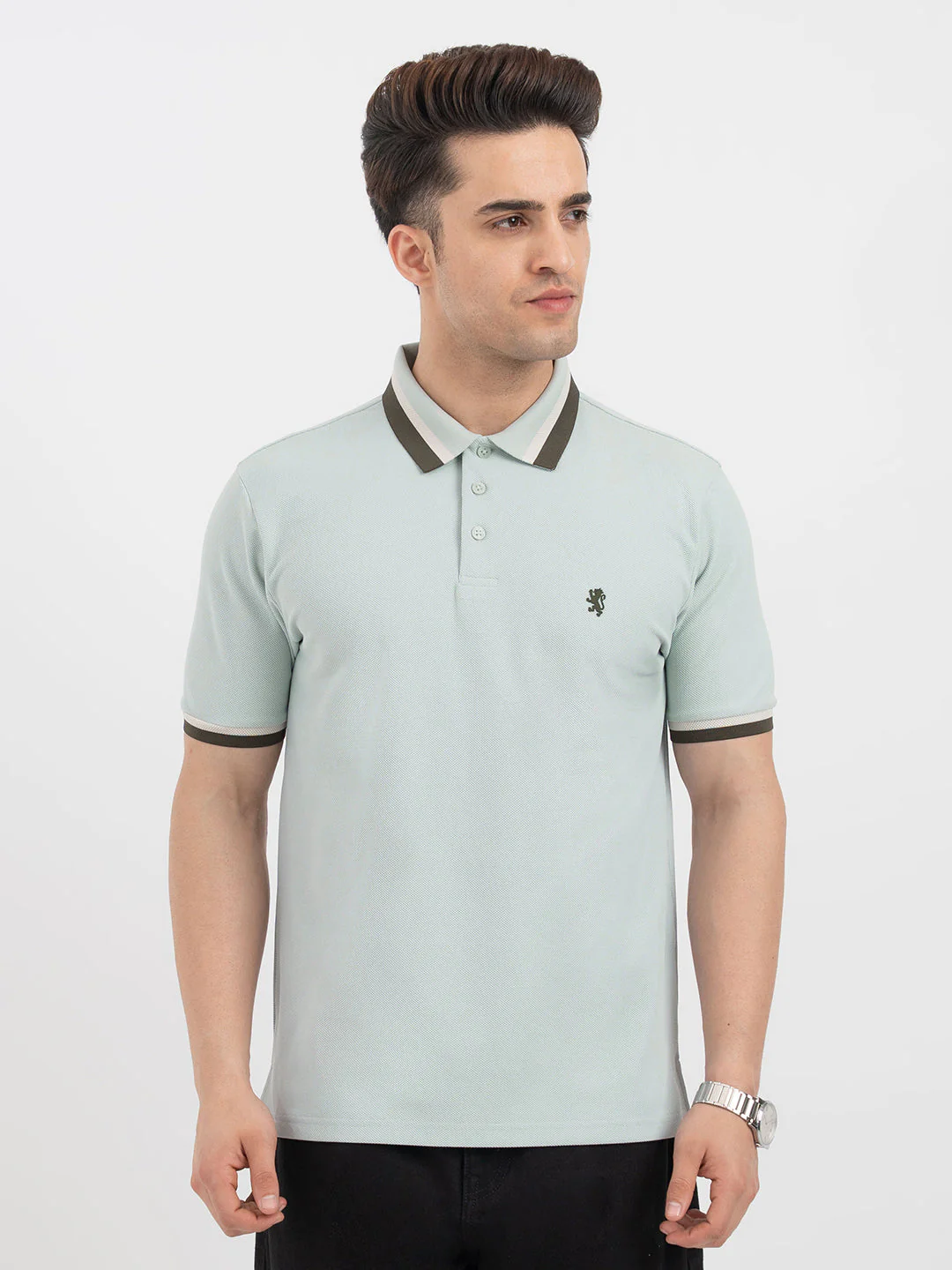 Red Tape Muted Green Polo T-Shirt for Men