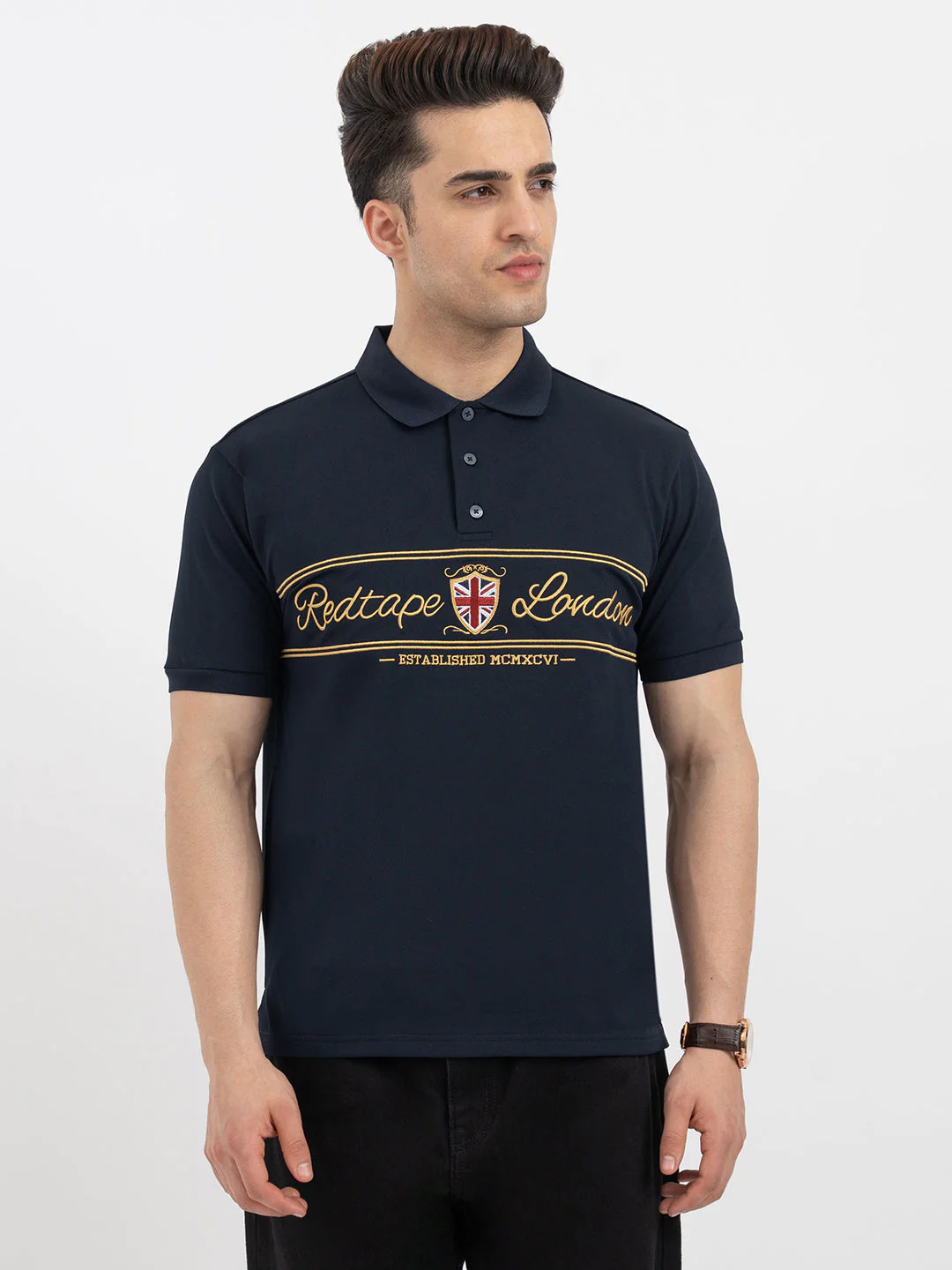 Red Tape Navy Polo T-Shirt for Men