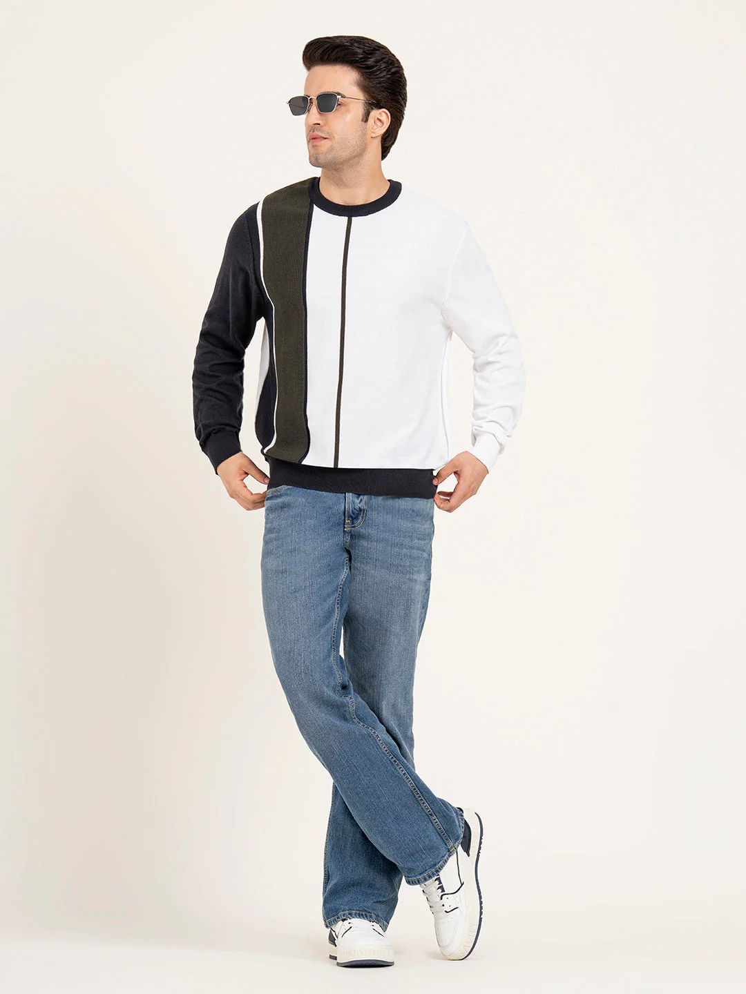 Off-White Men's Pullover Sweater for Winter