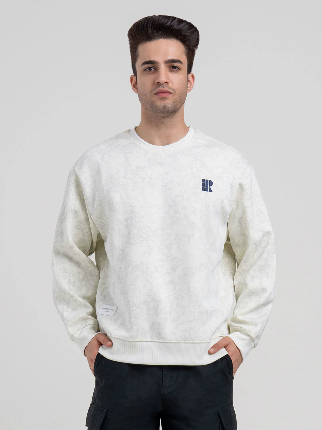 Off-White Winter Baggy Sweatshirt for Men  | Winter-Ready Streetwear Comfort - Image 3