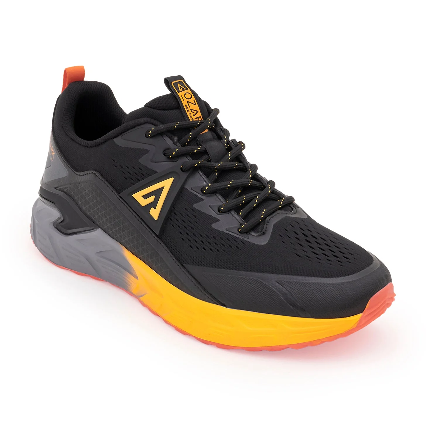 Ozark Black and Yellow Trail Running Shoes for Men | Low-Cut Outdoor