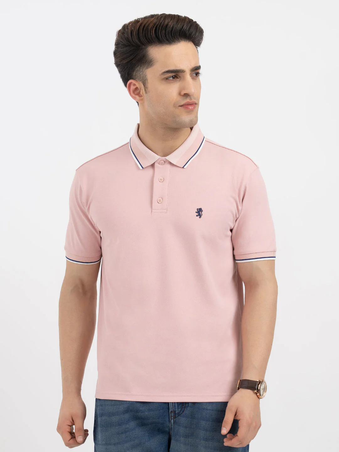 Red Tape Pastel Peach Polo T-Shirt for Men