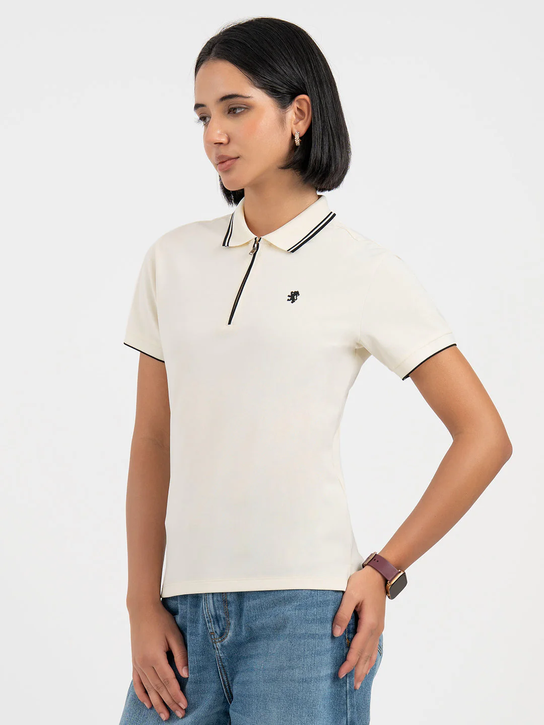 Peach Polo T-Shirt for Women - Image 2