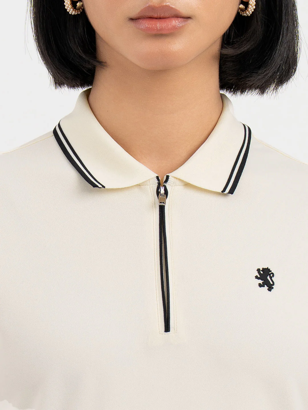Peach Polo T-Shirt for Women - Image 4