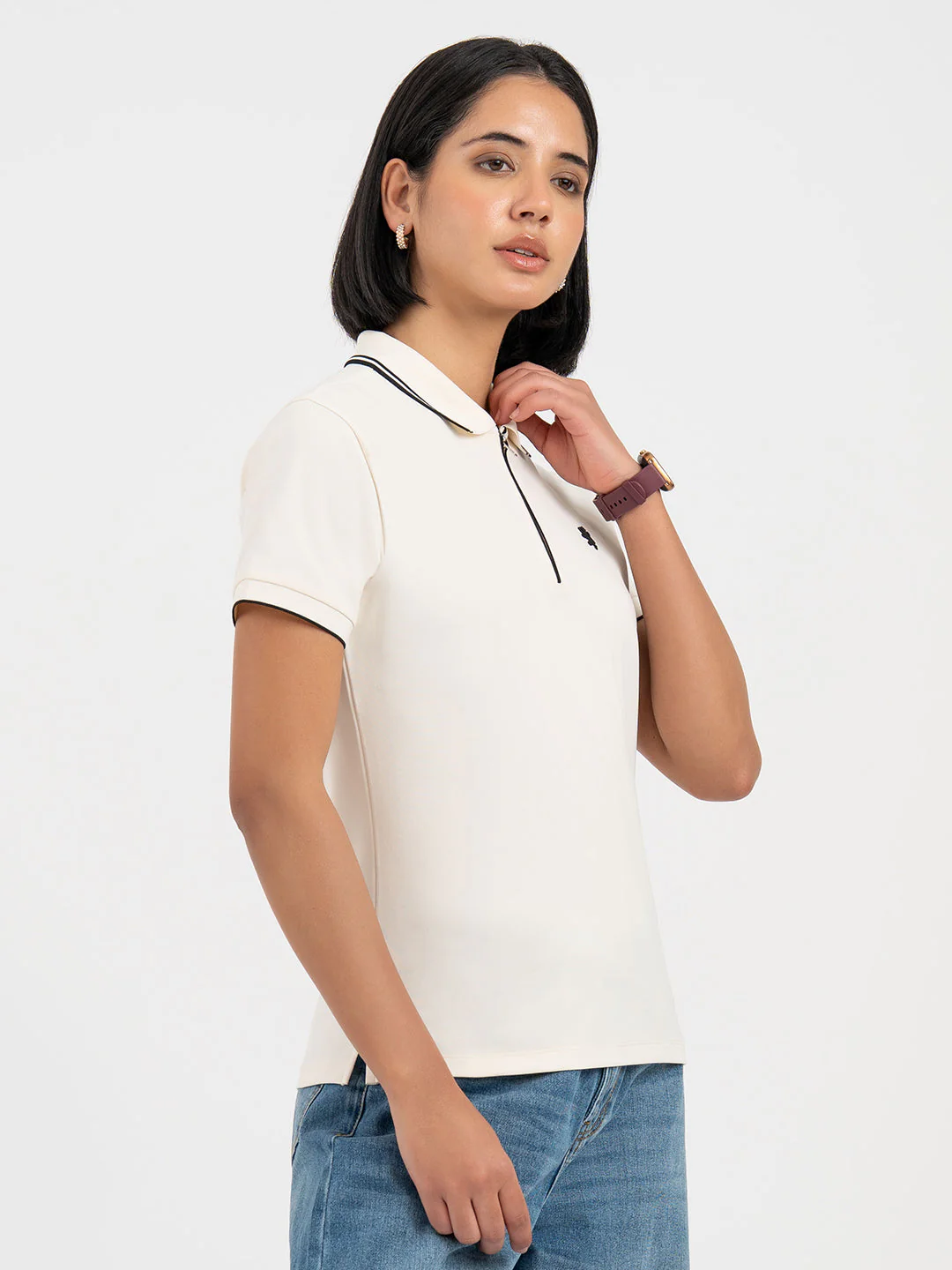 Peach Polo T-Shirt for Women - Image 6