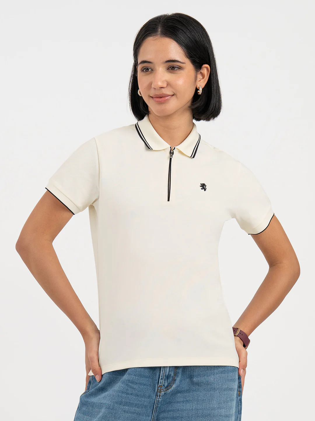Peach Polo T-Shirt for Women - Image 7