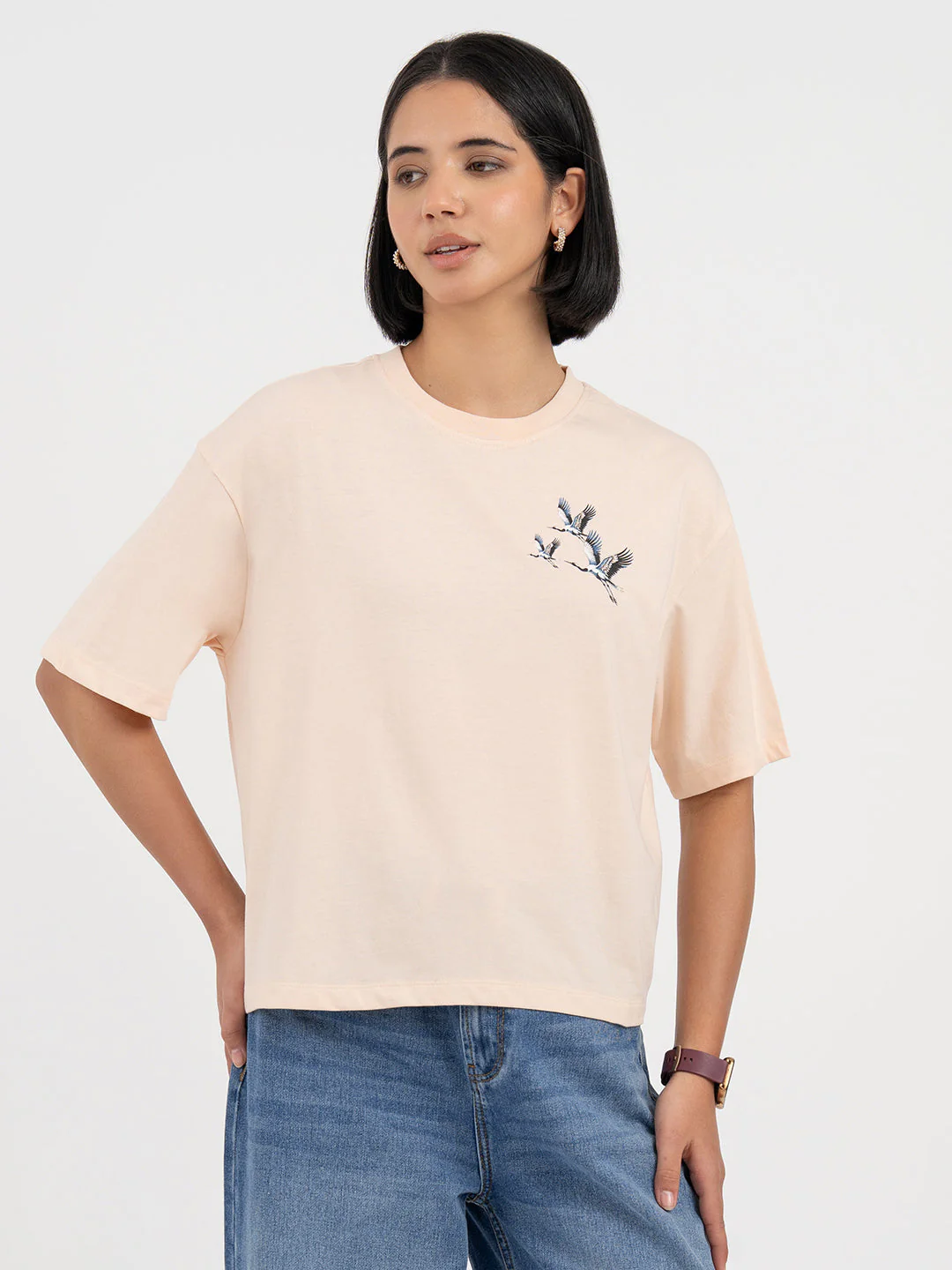 Peach T-Shirt for Women