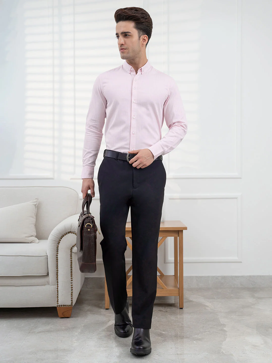 Pink Striped Shirt Men | Daily Formal Wear