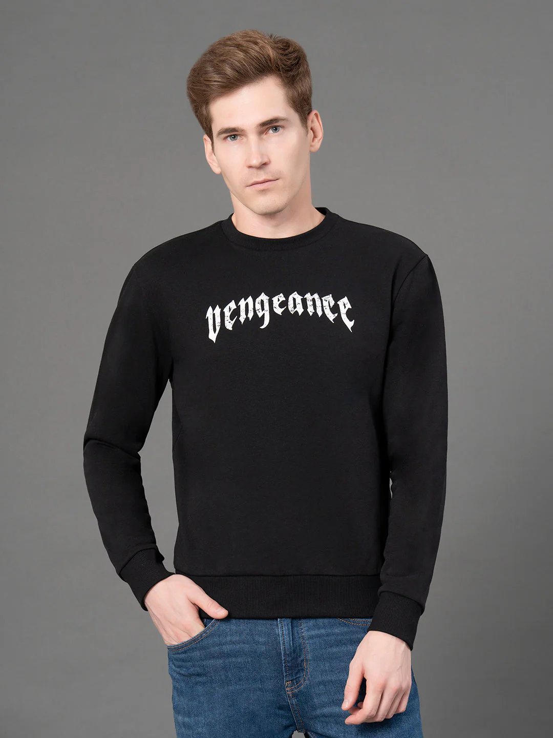 Round Neck Graphic Sweatshirt for Men