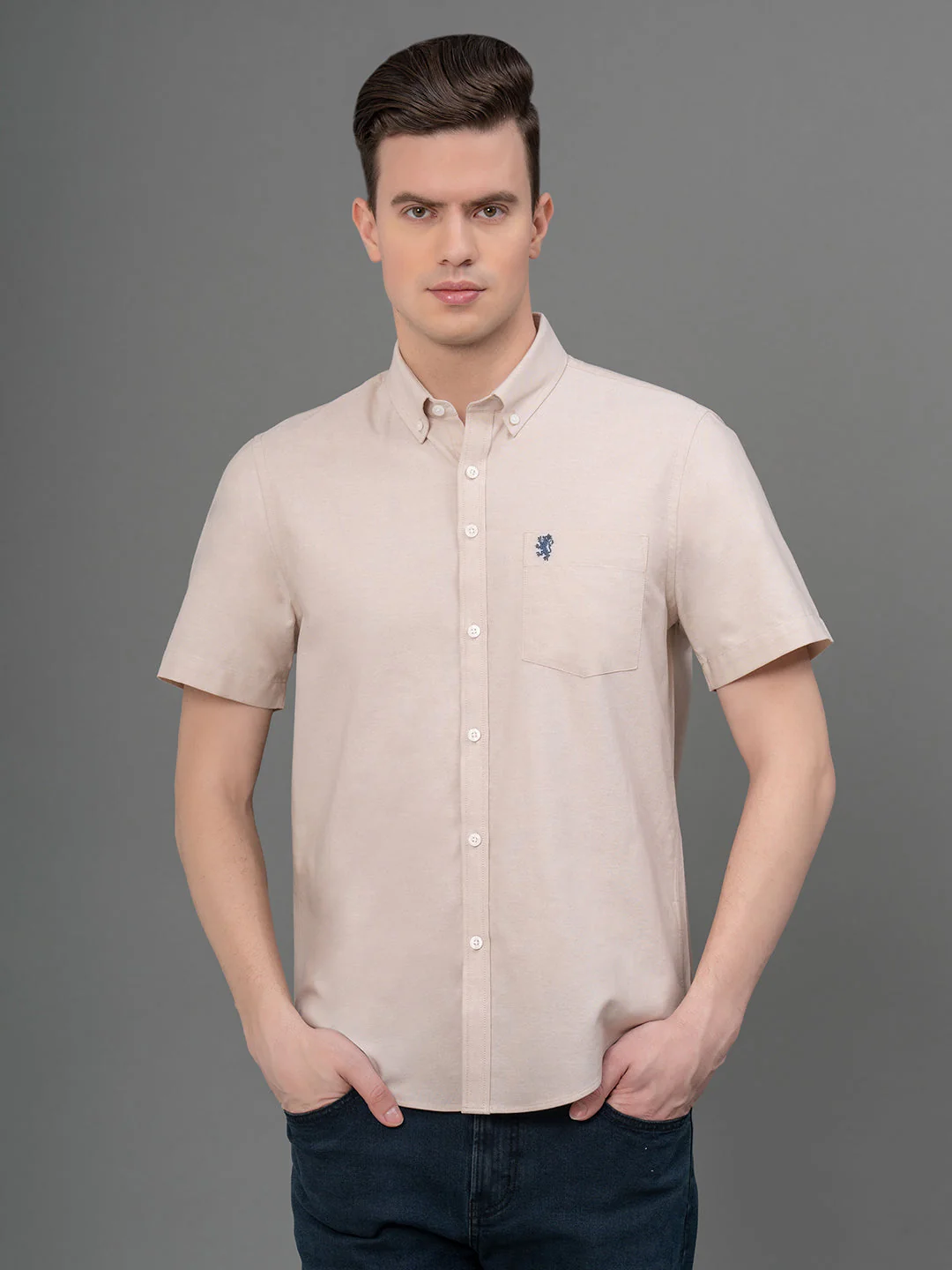 Solid Oxford Shirt for Men - Image 3