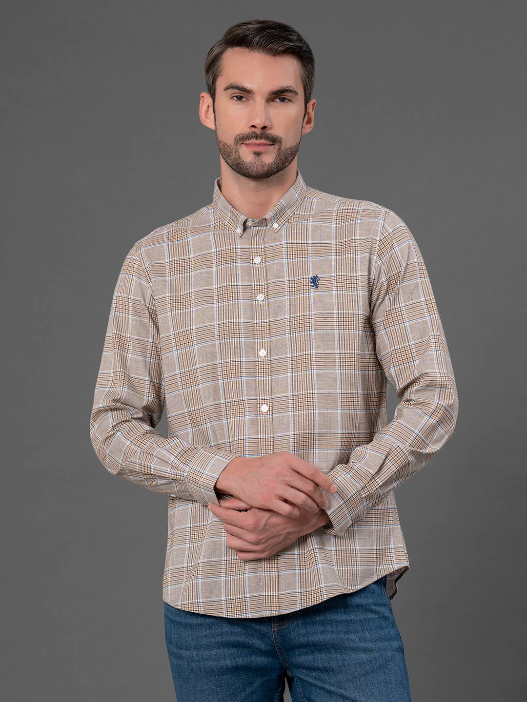 Sand Checked Shirt for Men