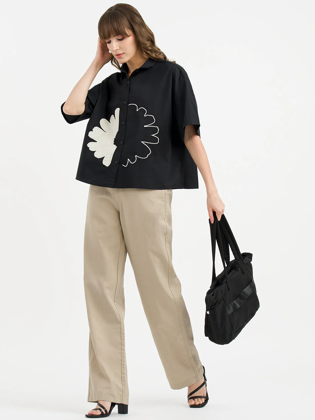 Red Tape Shirts for Women in Black | Casual Cotton Shirt - Image 5