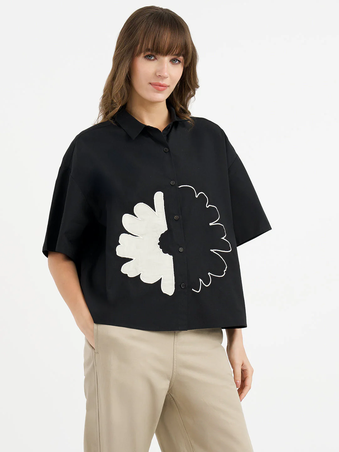 Red Tape Shirts for Women in Black | Casual Cotton Shirt - Image 6