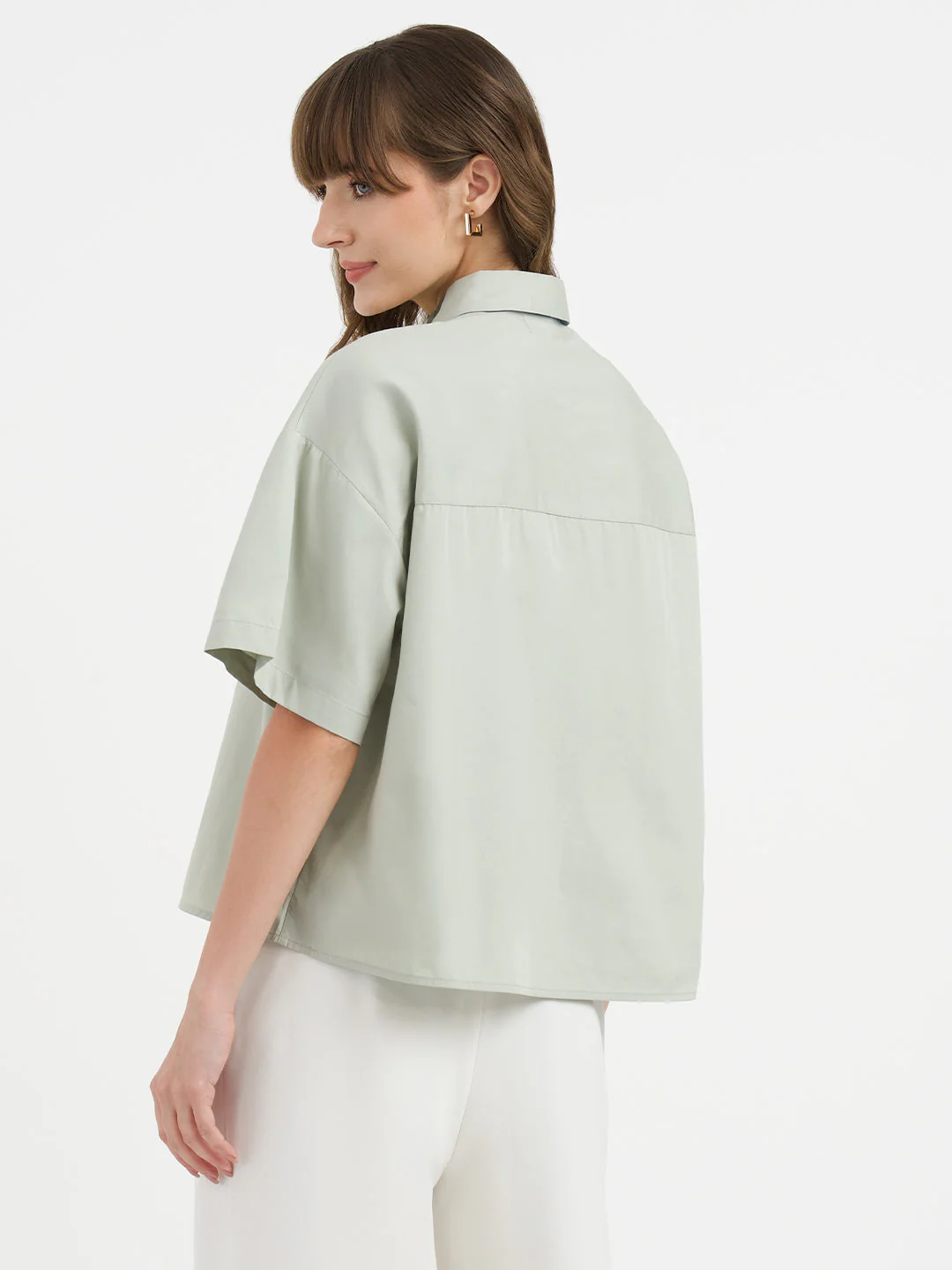 Red Tape Shirts for Women in Muted Green | Casual Cotton Shirt - Image 3