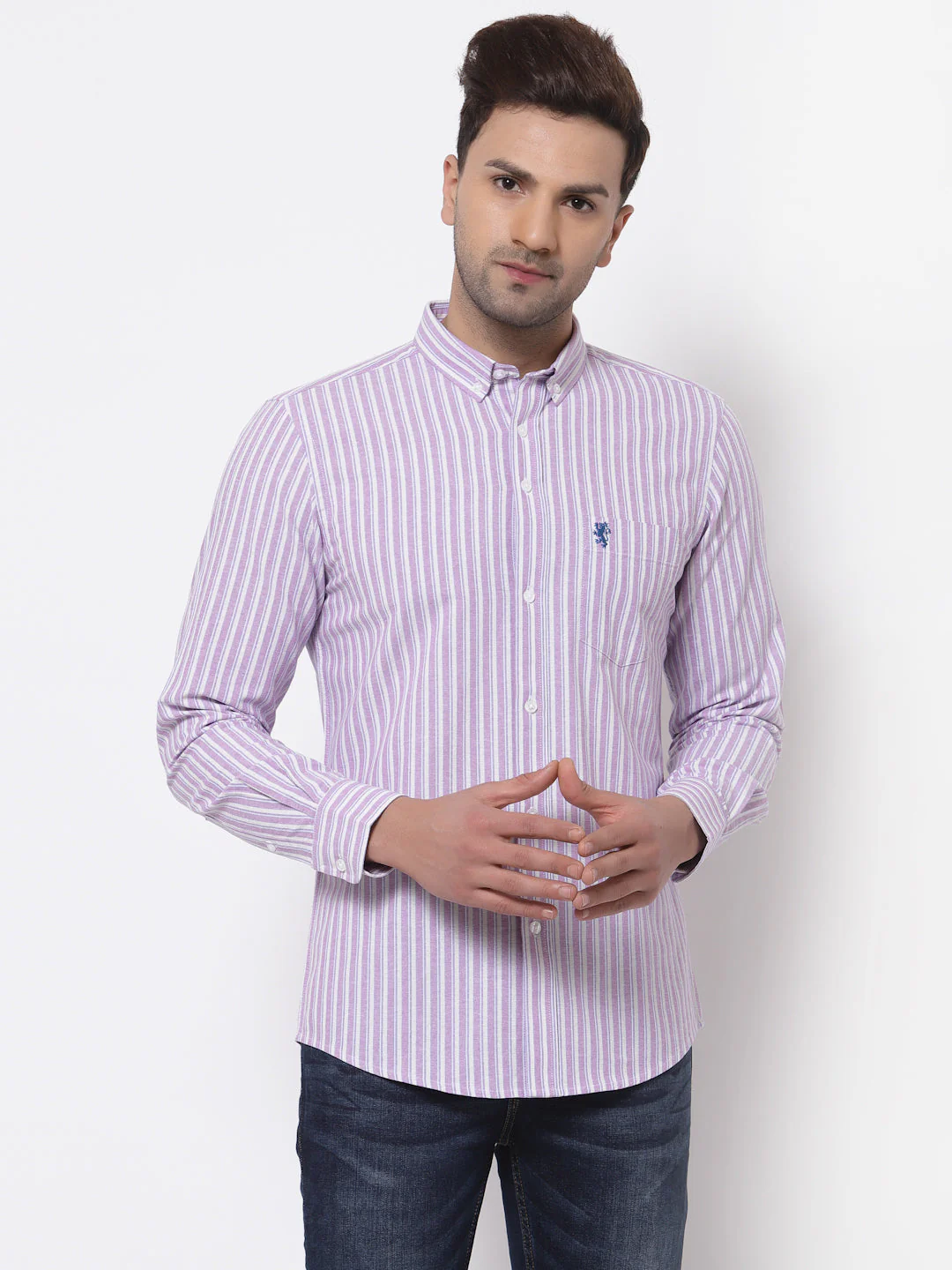 Smart Fit Striped Cotton Shirt for Men