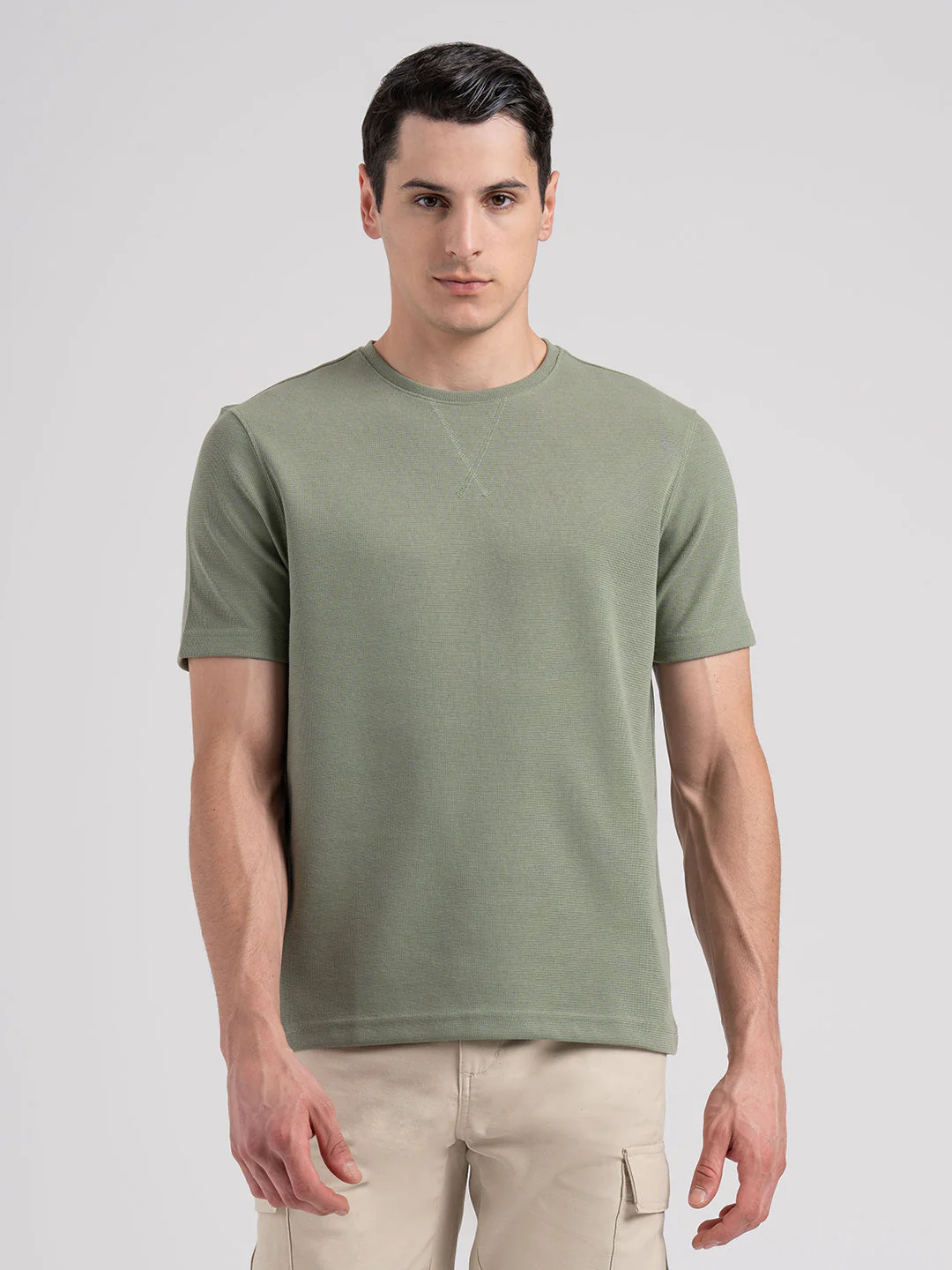 Structured Round Neck T-Shirt for Men | Stylish & Comfortable Everyday Wear