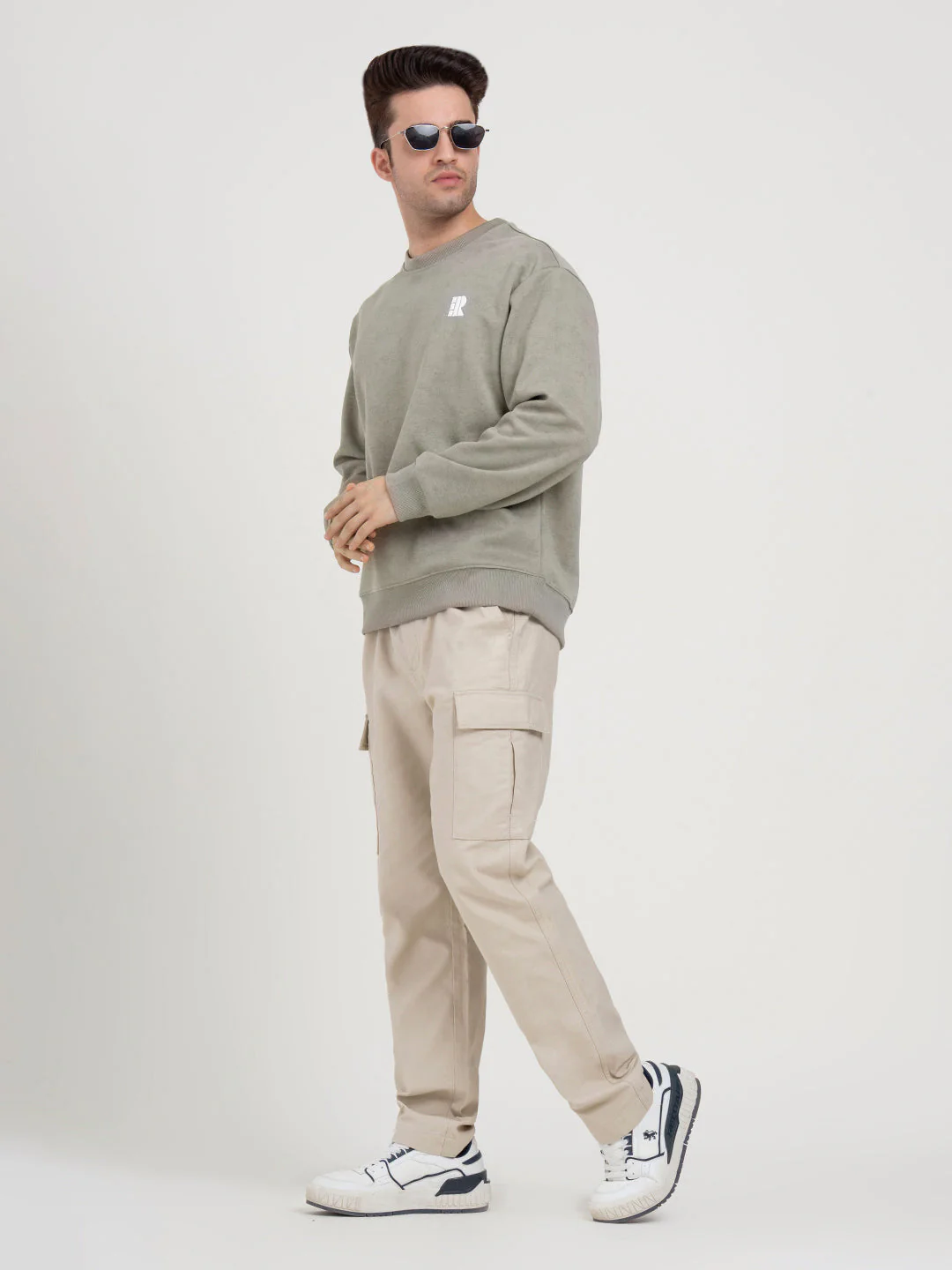 White Graphic Sweatshirt for Men  | Winter-Ready Streetwear Comfort