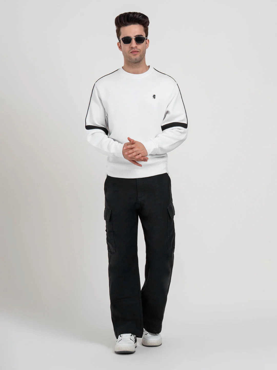 White Graphic Sweatshirt for Men | Sporty Winter Comfort