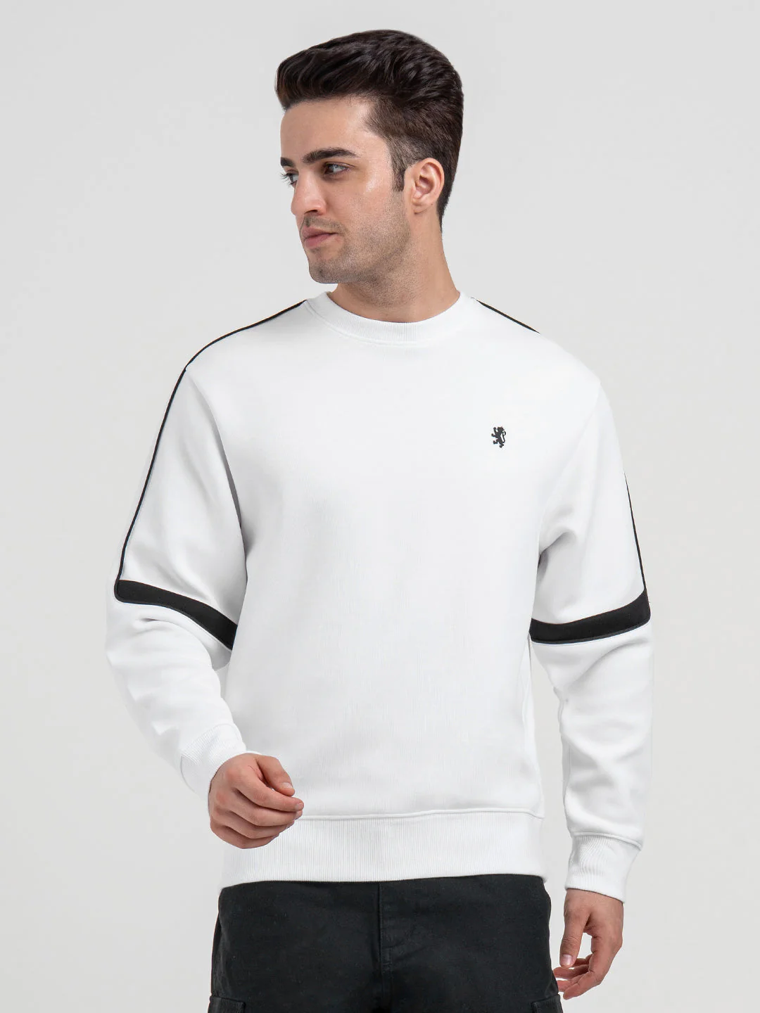 White Graphic Sweatshirt for Men | Sporty Winter Comfort - Image 5