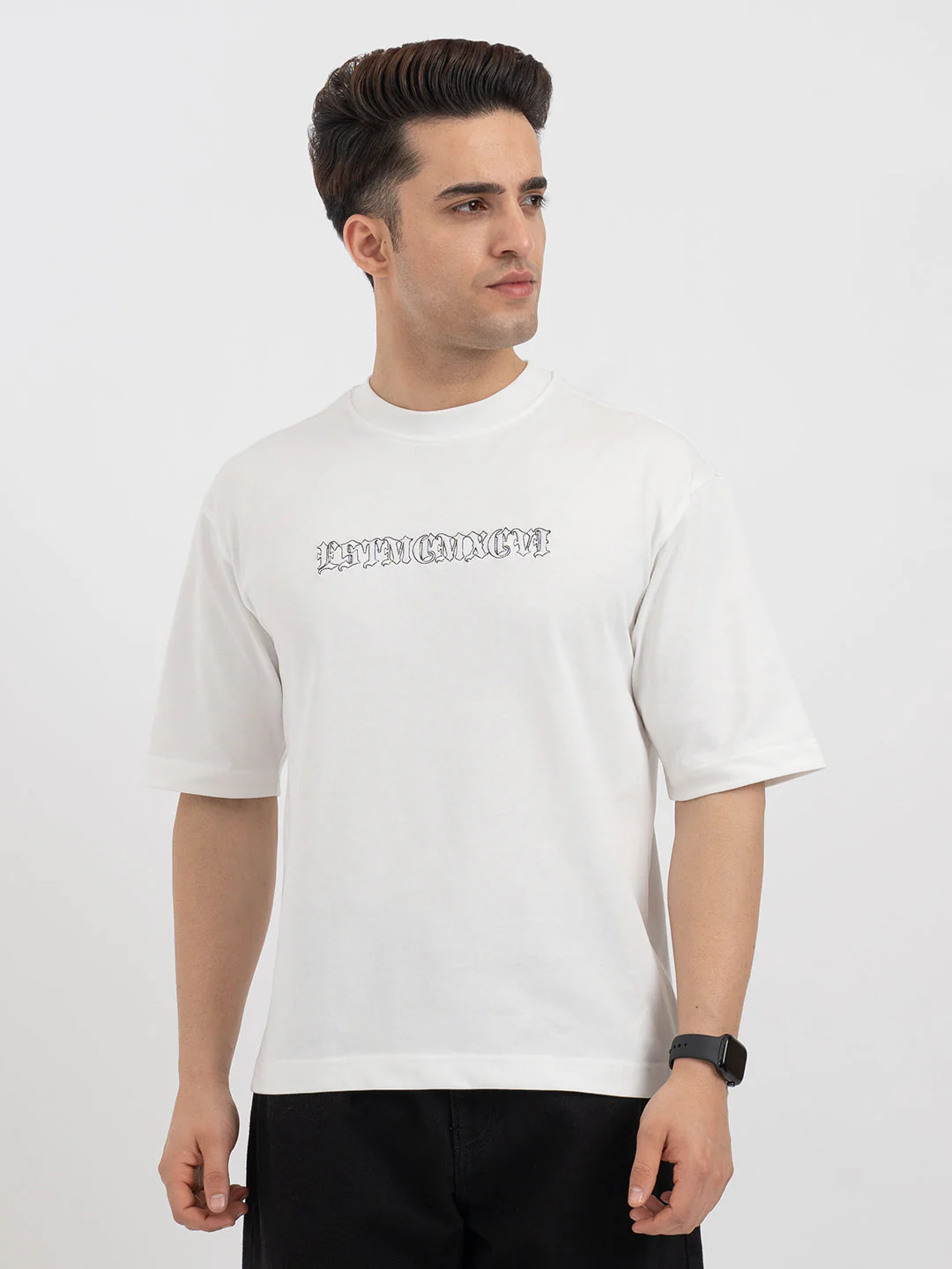 Red Tape White Graphic T-Shirt for Men