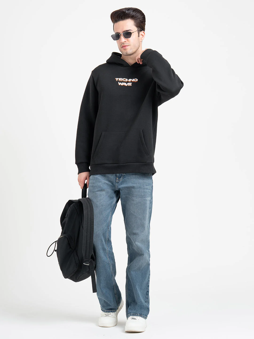Winter Black Graphic Hoodie For Men | Winter-Ready Streetwear Style