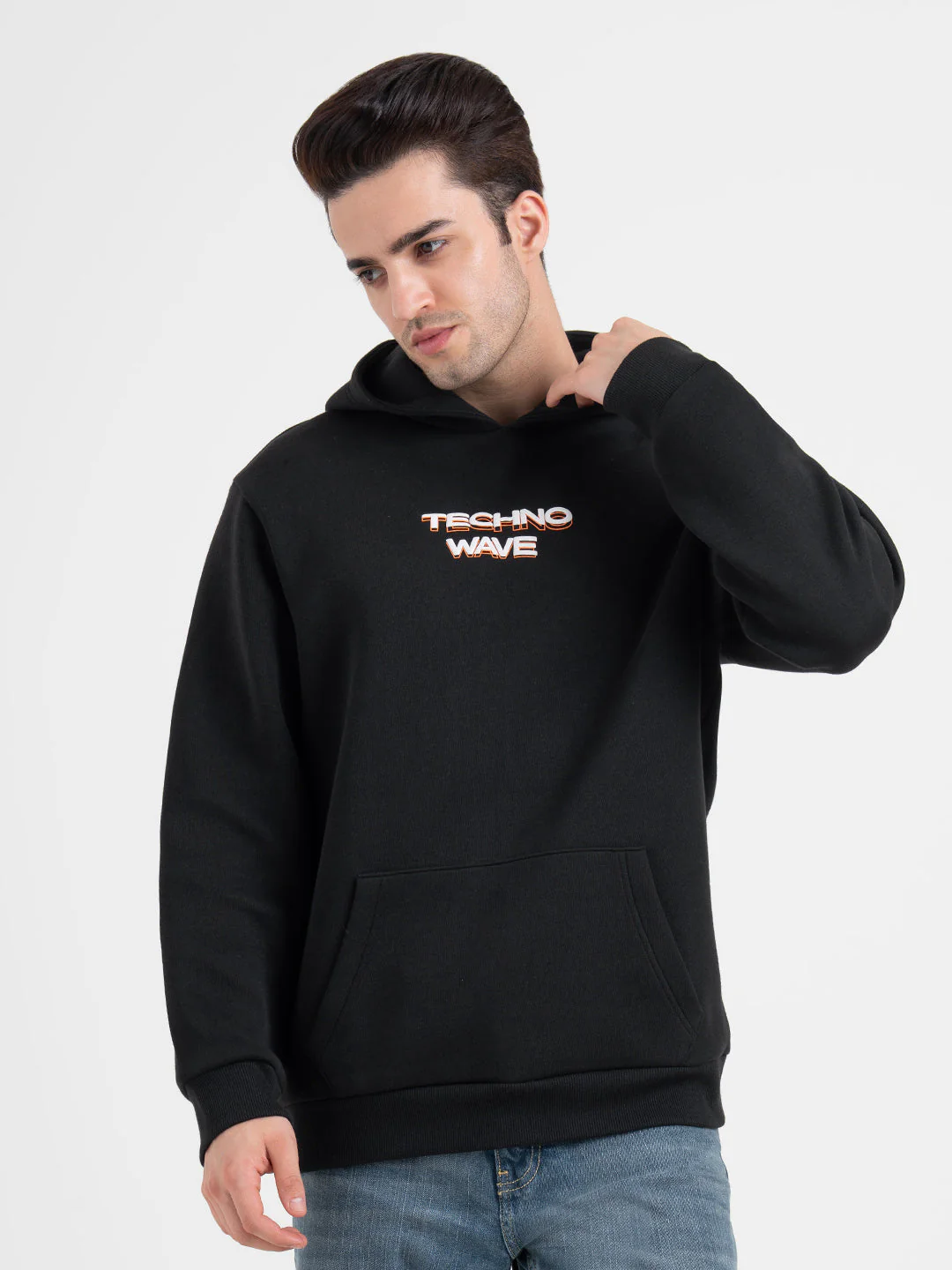 Winter Black Graphic Hoodie For Men | Winter-Ready Streetwear Style - Image 5