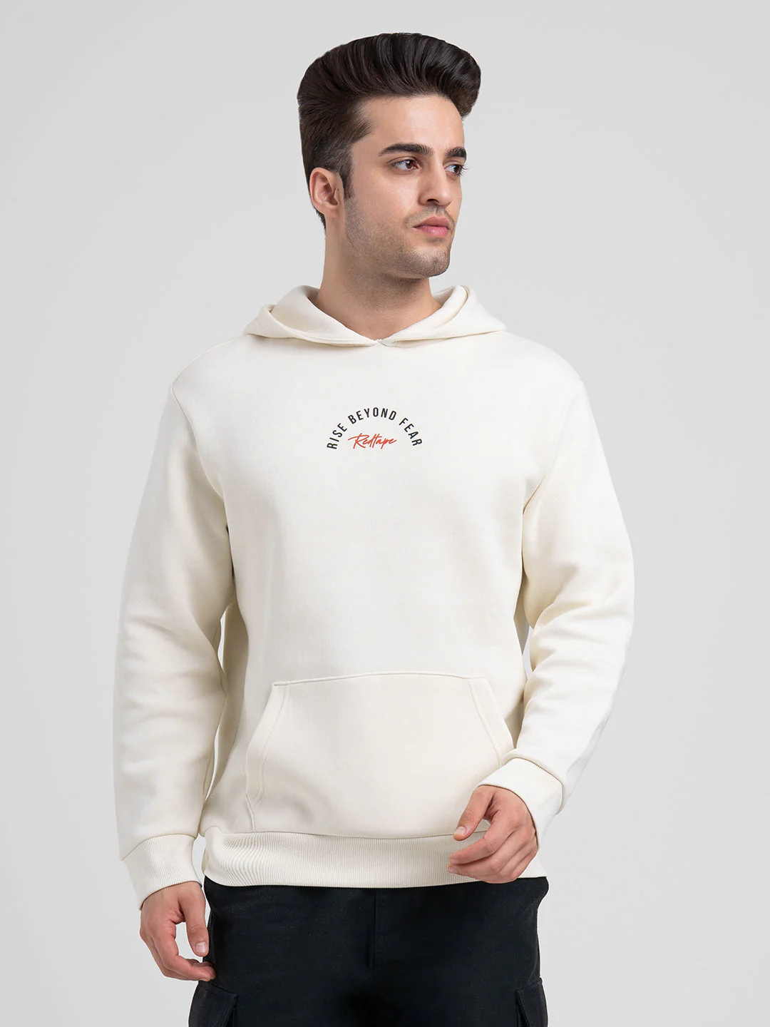 Winter Off-White Hoodie for Men | Winter-Ready Streetwear Style - Image 3