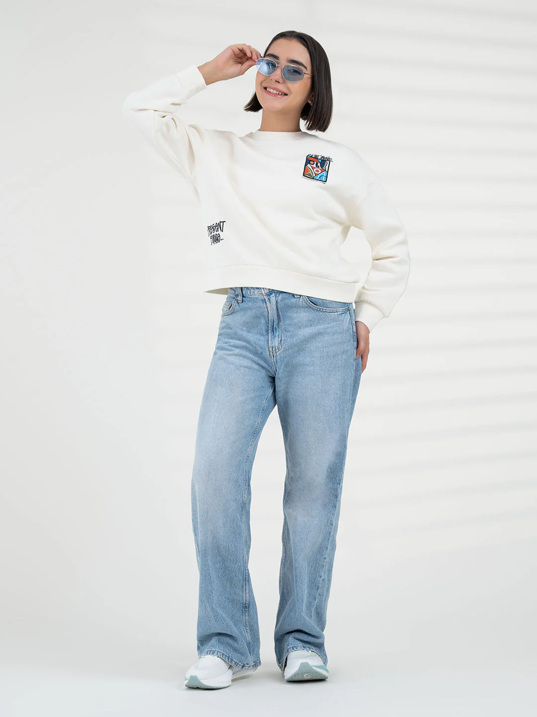 Women Off White Sweatshirt | Everyday Functional Wear