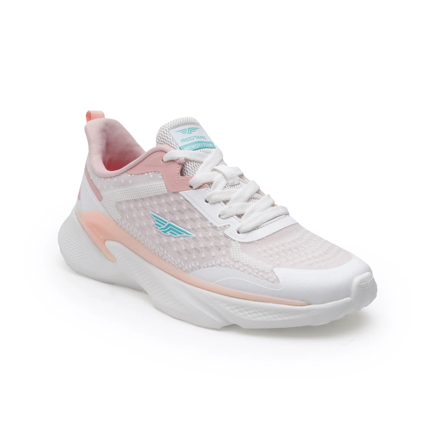 Women White & Pink Walking Shoes