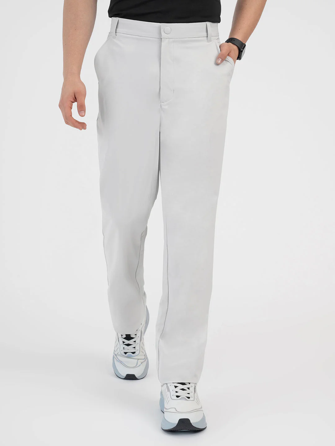 Red Tape Ice Grey Pants for Men
