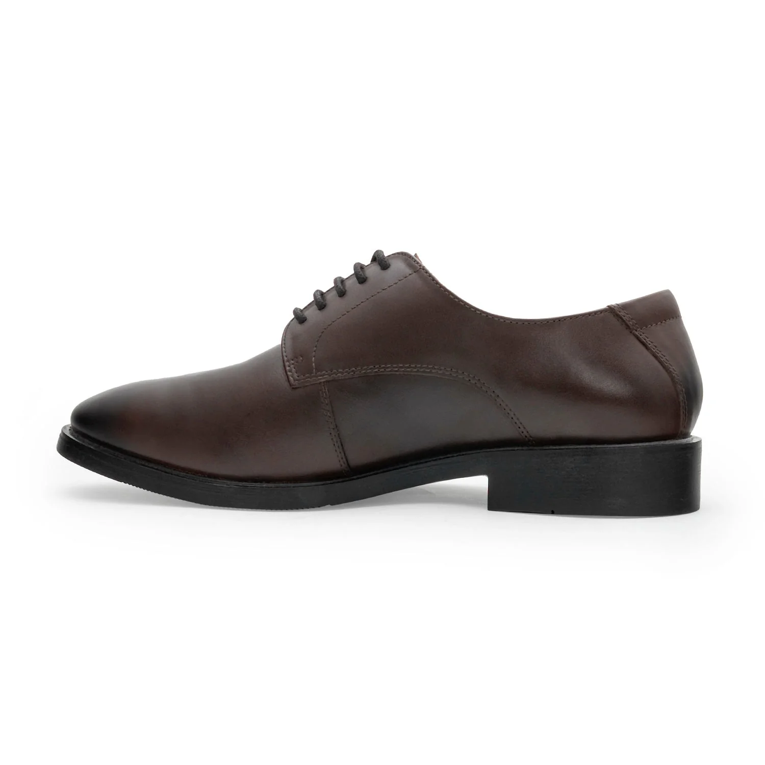 Men Brown Leather Derby Shoes for Classic Formal Style - Image 3