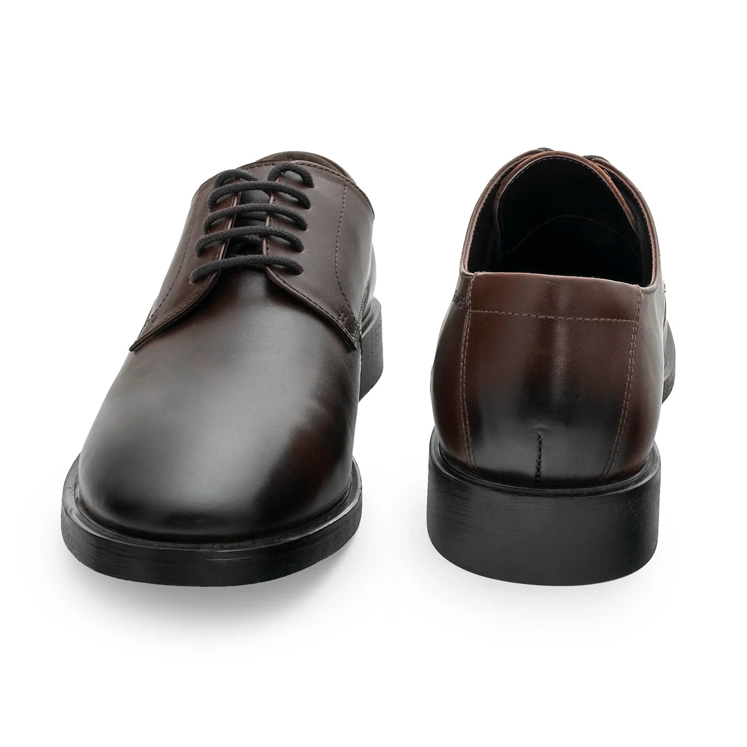 Men Brown Leather Derby Shoes for Classic Formal Style - Image 4
