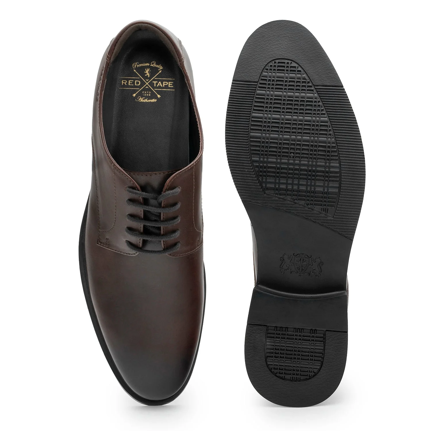 Men Brown Leather Derby Shoes for Classic Formal Style - Image 5