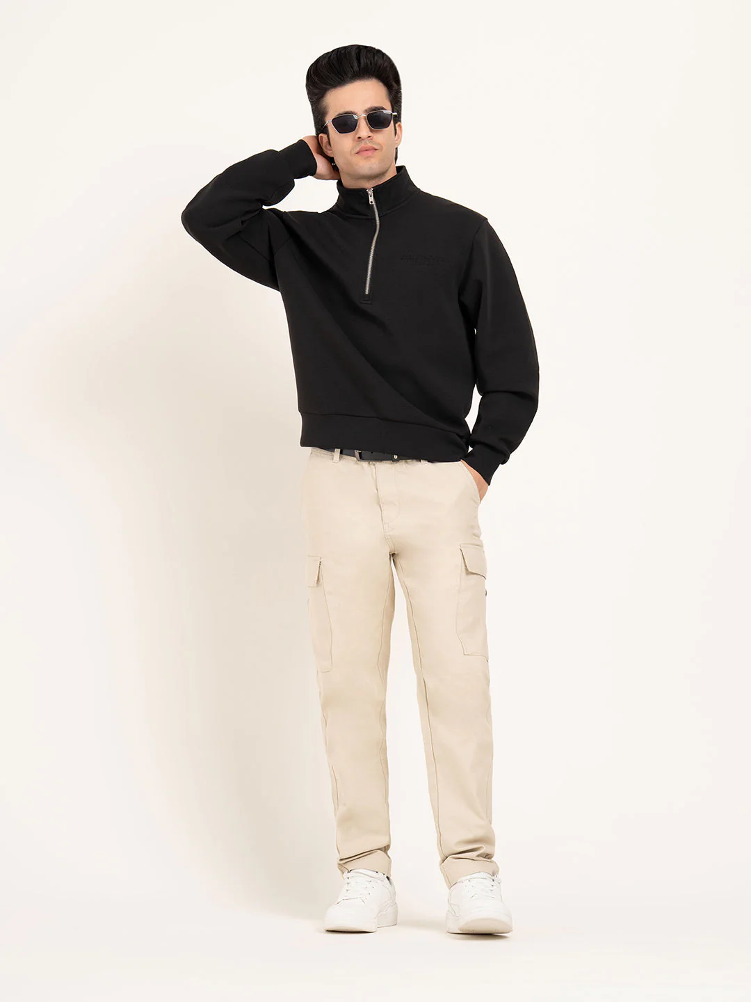 Men's Embossed Half-Zip Sweatshirt
