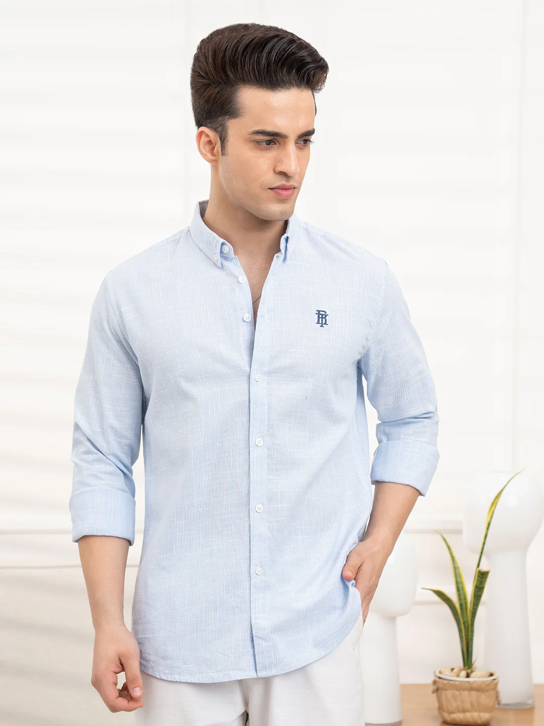 Mens Full Sleeve Stripe Shirt - Image 2