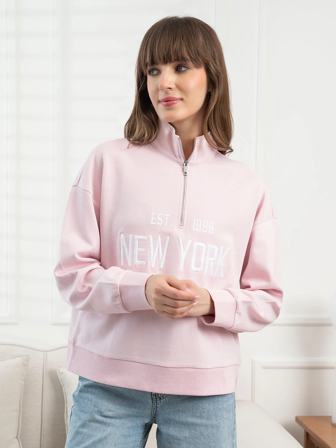 Pastel Pink Sweatshirt for Women