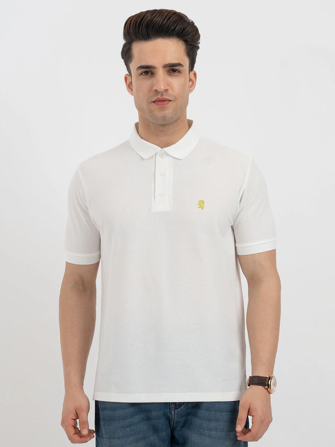 Red Tape White Polo T-Shirt for Men