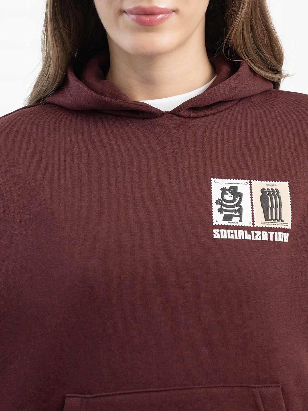 Women’s Dark Maroon Hoodie - Image 5