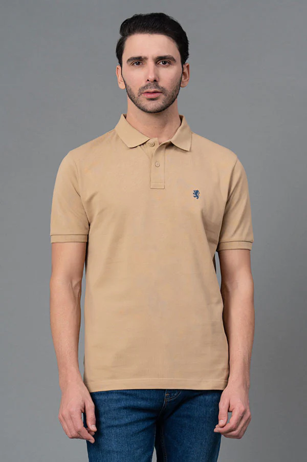RedTape Beige Men Polo T-Shirt