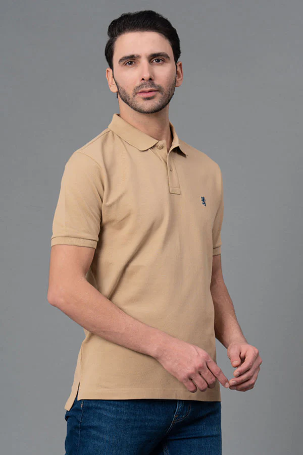RedTape Beige Men Polo T-Shirt - Image 2
