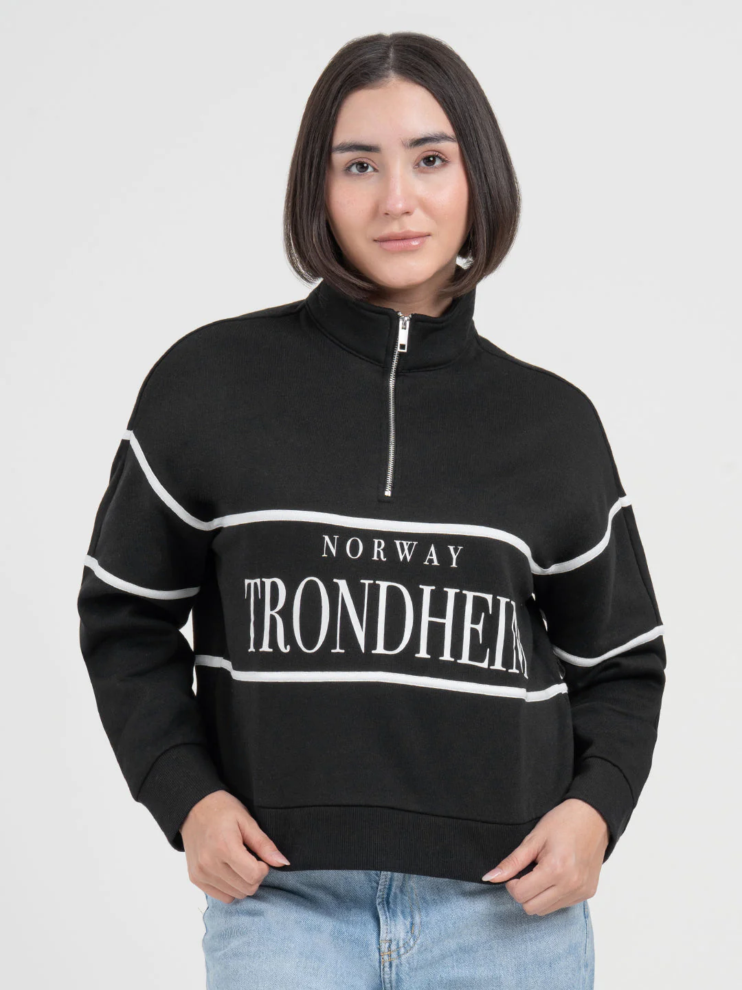 Black Half-Zip Sweatshirt for Women | Effortless Everyday Style - Image 8
