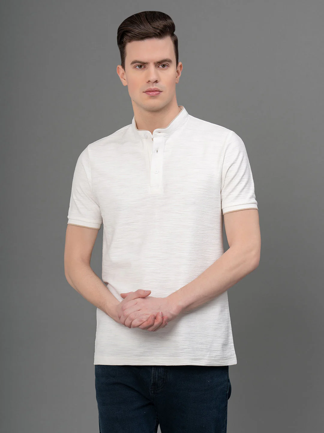 Black Henley T-Shirt for Men