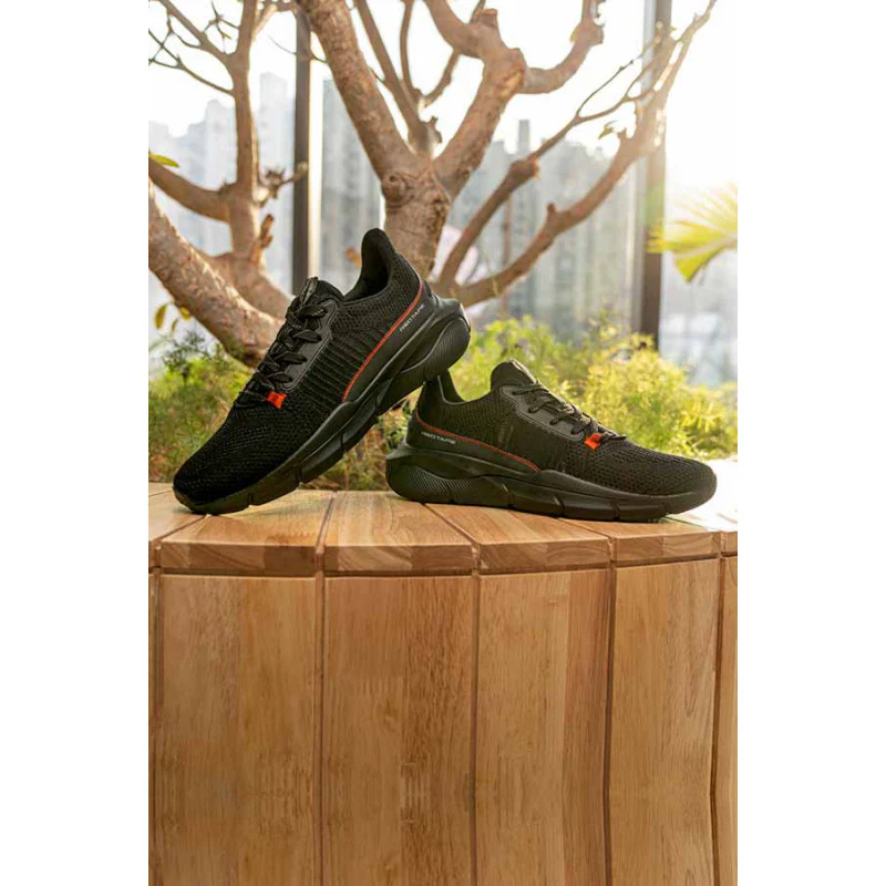 Black Sports Shoes for Men's- Lace-Up Shoes, Perfect Walking & Running Shoes for Men