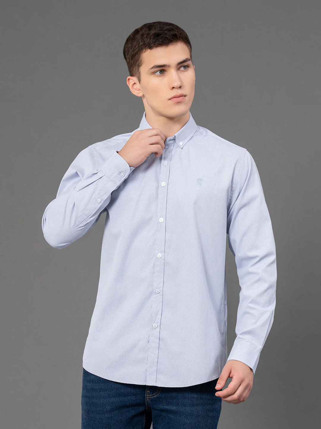 Blue Dobby Shirt for Men