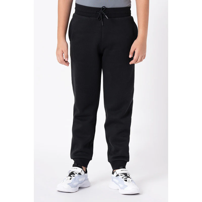 Boy's Black Solid Jogger