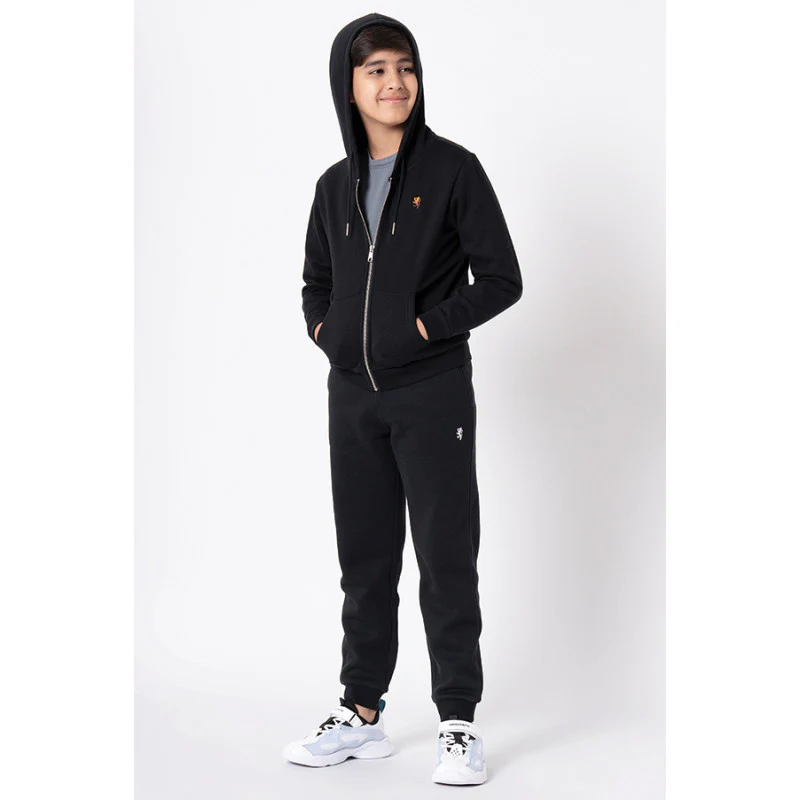 Boy's Black Solid Jogger - Image 5