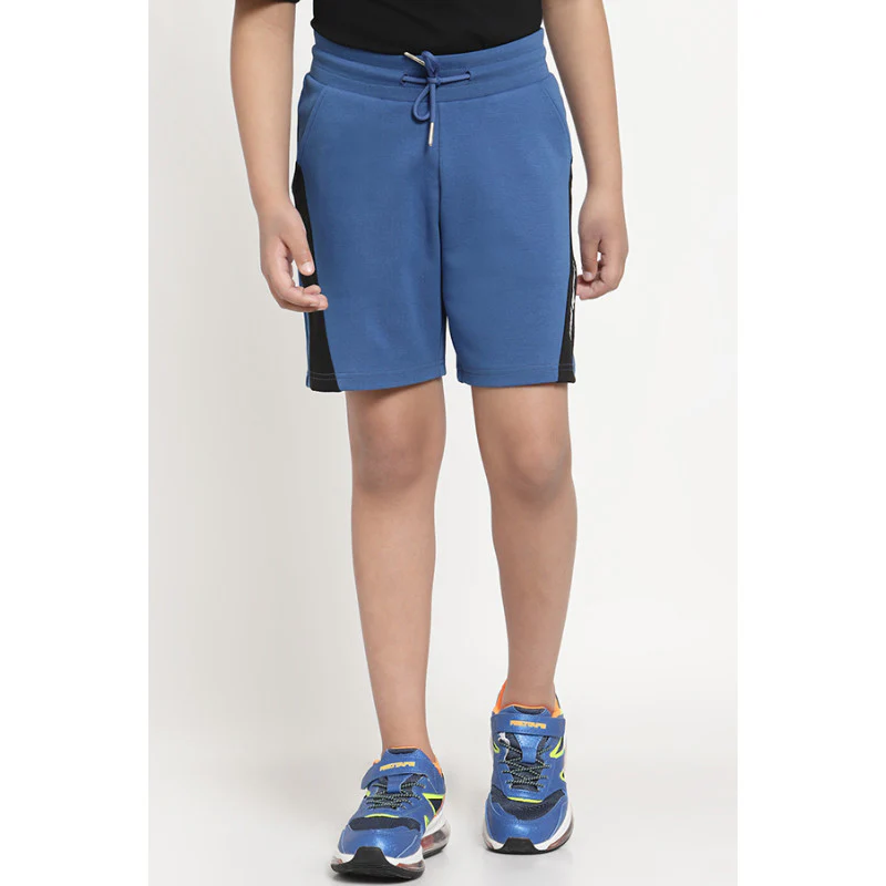 Boys Blue Color Block Shorts