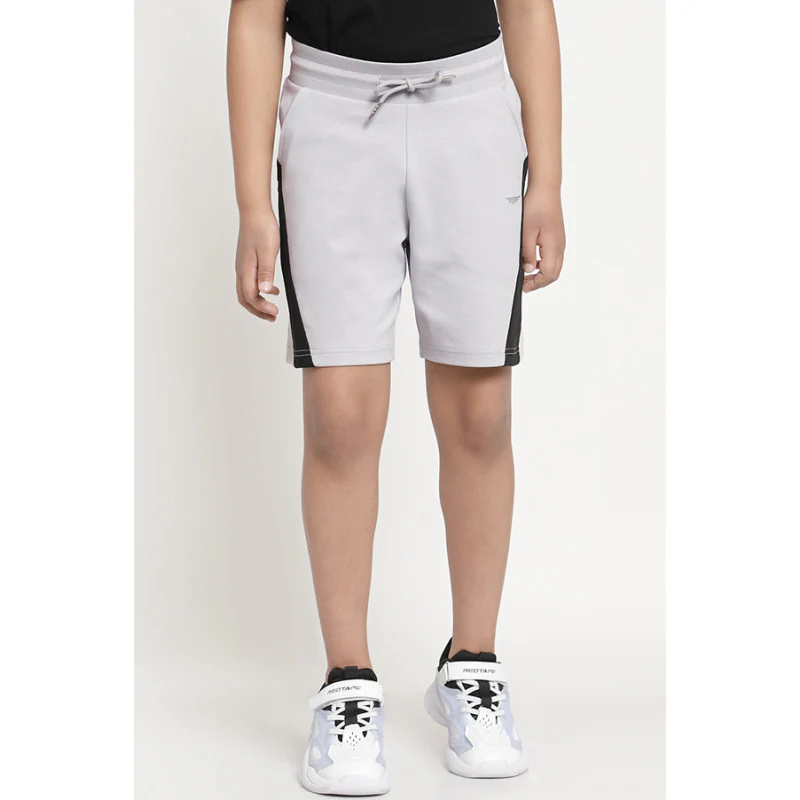Boys Grey Color Block Shorts