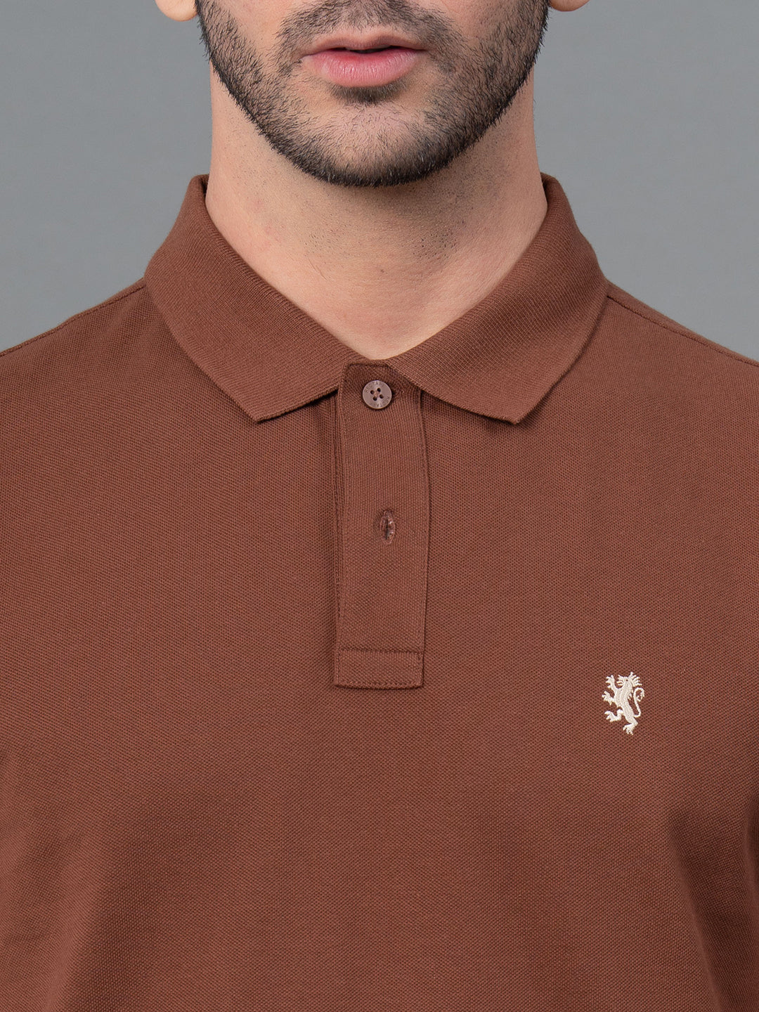 Brown Men Polo T-Shirt - Image 4