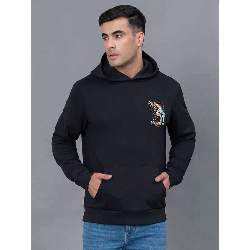 Casual Black Hoodie for Men